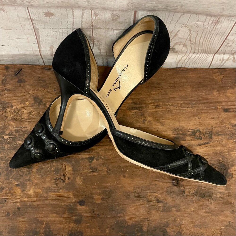 Alexandra Neel Suede D'Orsay Pumps - Picture 2 of 9